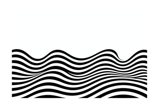 Abstract Black and White Wavy Stripes Optical Illusion Art for Modern Design, Backgrounds, and Creative Projects with Clean, Minimalist Aesthetic and Striking Visual Impact vector