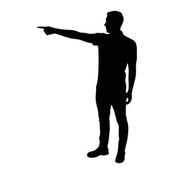 hombre señalando dirección silueta gesto vector