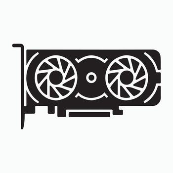Graphics card GPU hardware solid icon vector