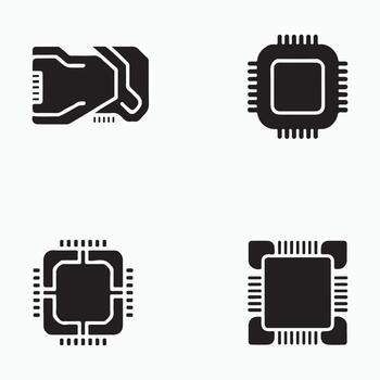 gráficos tarjeta dispositivo sólido íconos haz vector