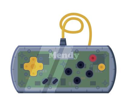 Game Controller, Joystick of Modern Game Console, Game Players Accessory Device Cartoon Illustration vector