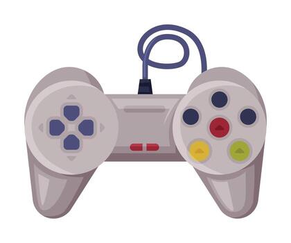 juego controlador, palanca de mando de moderno juego consola, juego accesorio dispositivo dibujos animados ilustración vector