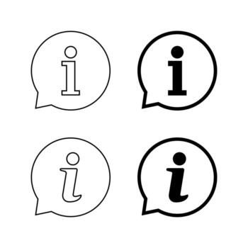 Information icon set in speech bubble line. Info symbol for help and guidance vector