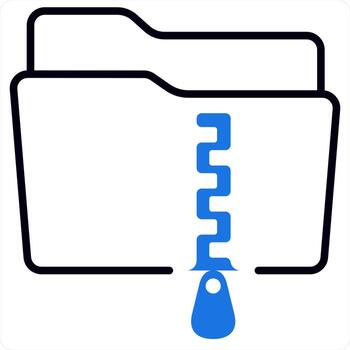 Código Postal carpeta y carpeta icono concepto en azul color vector