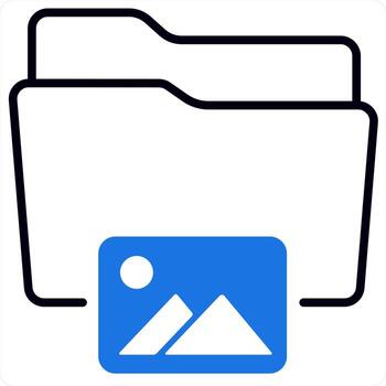 Image Folder and Folder icon concept in blue color vector
