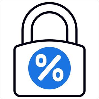 fixed interest rate in blue color vector