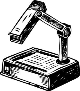 A sketchy style illustration showing a document camera vector
