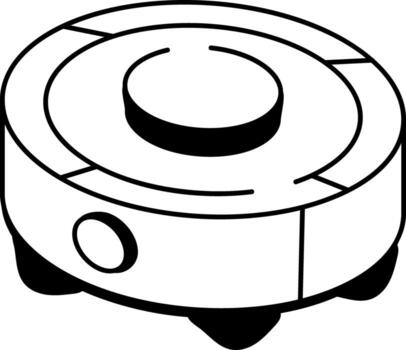 A drawing style icon showing a mop robot vector