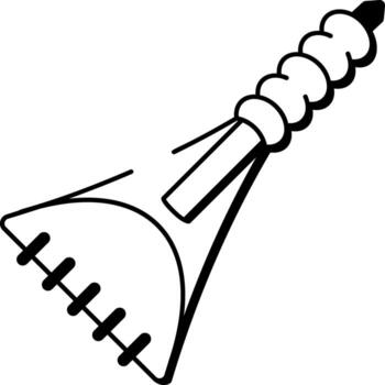 A sketchy style icon showing an ice scraper vector