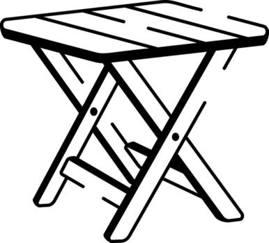 incompleto estilo icono representando un plegable mesa vector