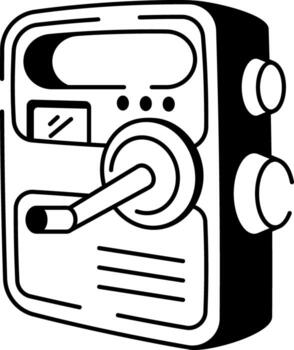 A sketchy style icon showing an emergency radio vector