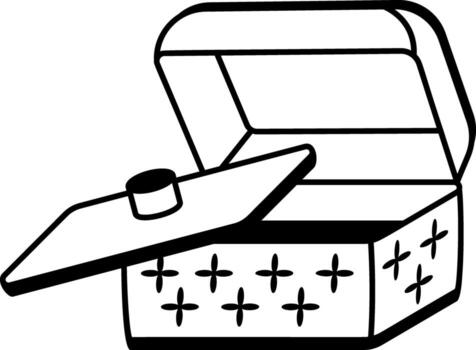 A sketchy style icon showing an intarsia box vector