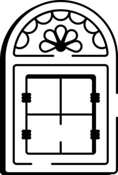 A drawing style icon showing an orsi window vector