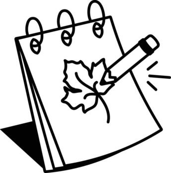 A sketchy style icon depicting notepad vector