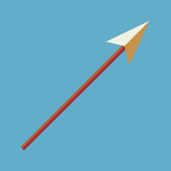Arrow With Red Gold Accents On Blue Background Minimal Illustration vector
