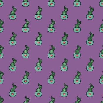 sin costura modelo con cactus garabatear para decorativo imprimir, envase papel, saludo tarjetas y tela gracioso impresión vector