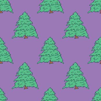 sencillo garabatear sin costura modelo con geométrico mínimo escandinavo Navidad árbol garabatear para decorativo imprimir, envase papel, saludo tarjetas y tela vector