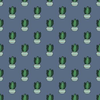 sencillo garabatear sin costura modelo con cactus garabatear para decorativo imprimir, envase papel, saludo tarjetas y tela vector