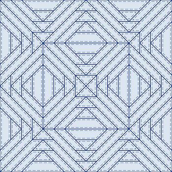 cuadrado sin costura geométrico modelo de líneas. azul gris modelo. complejo labor de retazos estilo antecedentes. gris parches y oscuro azul refinamiento puntada vector