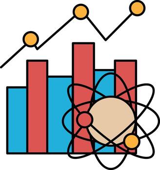 A graph with a bunch of circles and lines is drawn on a black background vector