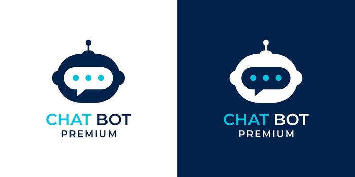 Chatbot icon logo design concept, chat bot or chatterbot. Robot virtual assistance for website or mobile app. logo illustration of bots, robot, chat, technology, modern, minimalist vector