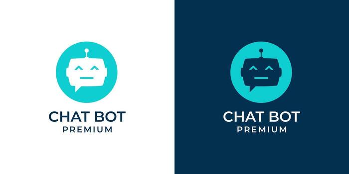 Chatbot icon logo design concept, chat bot or chatterbot. Robot virtual assistance for website or mobile app. logo of bots, robot, chat, technology, modern, minimalist, illustration. vector