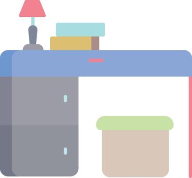 study table flat icon design vector