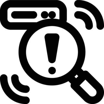 detección sistema, identificaciones, intrusión contorno icono vector