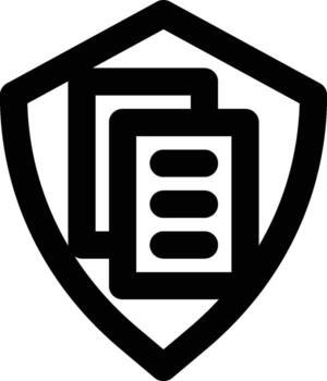 Data Encryption, Safeguard, Data Outline Icon vector