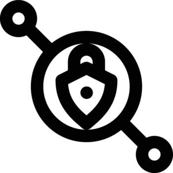 negro centro, final a fin, cifrado contorno icono vector