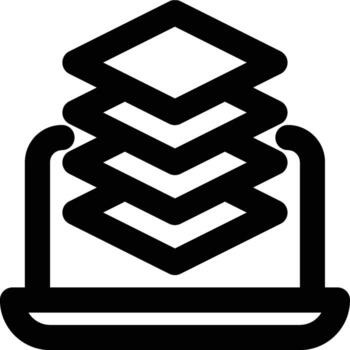 Layers, Application Layer, Interconnection Outline Icon vector