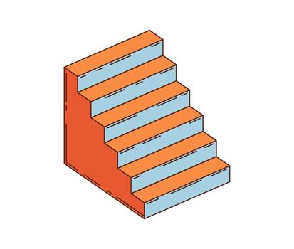 Hippie abstract staircase retro groovy object vector