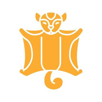 flying squirrel color flat icon for digital and print projects. vector