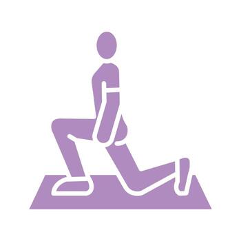 reverse lunges color flat icon for digital and print projects vector