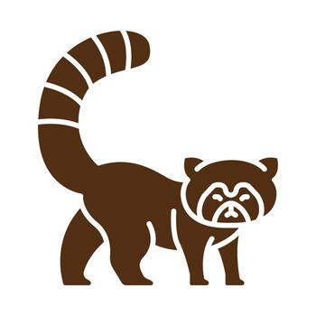 red panda color flat icon for digital and print projects. vector