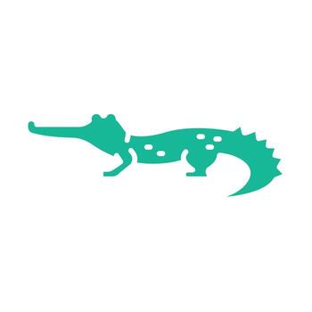 Gharial color flat icon for digital and print projects. vector