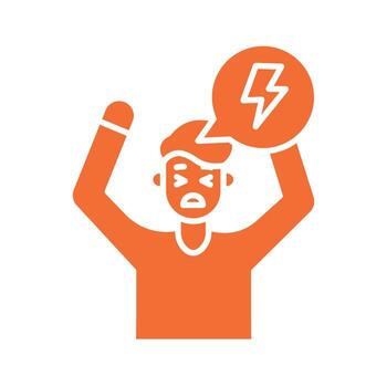 Frustration emotion color flat icon for digital and print projects. vector