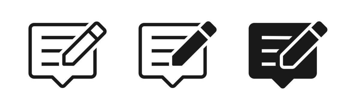 Write a feedback icon set. Customer reviews symbol. Feedback customers review, evaluating product, service - stock . vector