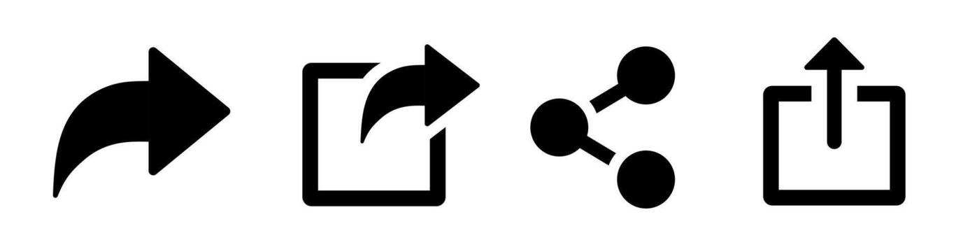 Share icon set. Share web buttons. Link, share arrow, send to friend, social media, distribute, button, web site - stock . vector