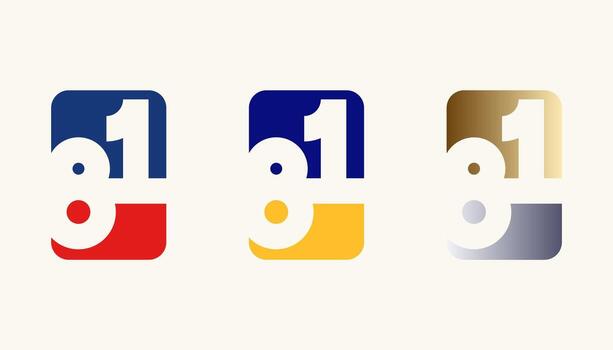 Collection of Card Design Number Anniversary 81th, 81th Happy Anniversary with Rectangle or Square shape in multiple colour variation. vector