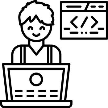 código contorno estilo icono vector