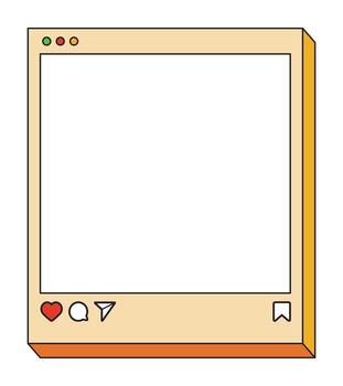 Design square box retro social media UI vector