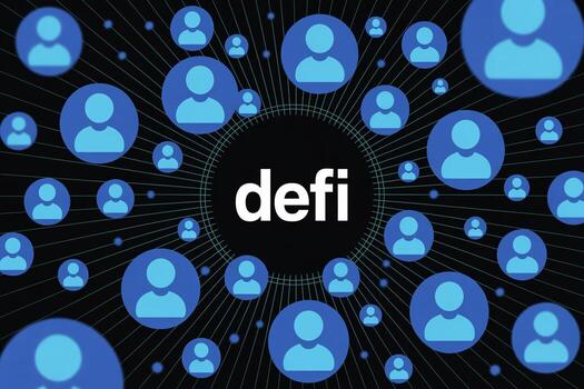 Digital Decentralized Finance DeFi Network Connecting Global Users in a Cyber Space photo