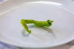 shishito pimienta Pimiento annuum mar japonés, o japonés dulce pimienta, no picante y muy sabroso r foto