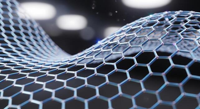 Abstract nanotechnology structure hexagonal pattern futuristic material science molecular lattice abstract geometry photo