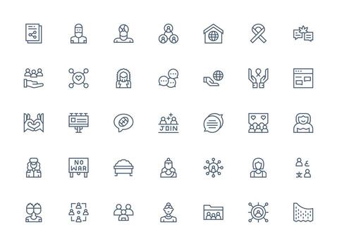 35 Regular Clean Line Style Icons from Community Collection Dashboard Icon Series vector