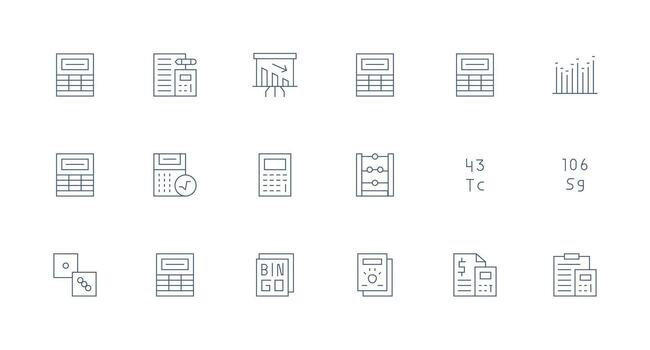 18 Icons for Numbers in Minimal Line Format Outline Icon Pack vector
