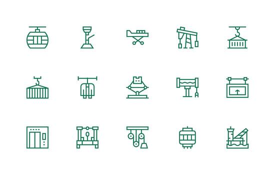 Lift Visual Pack containing 15 Regular Line Icons UI and UX Focused Icon Collection vector