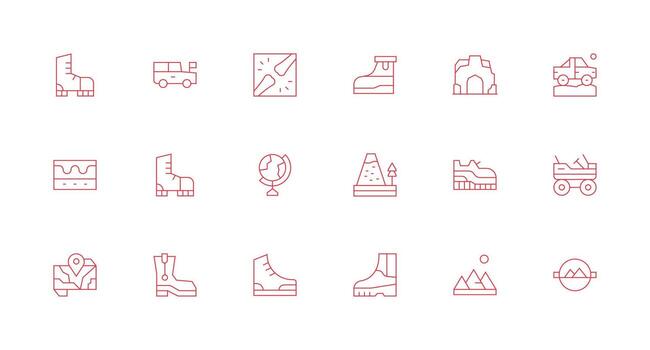18 Minimal Line Icons for Terrain Graphics Icons Built for Visual Consistency Pack vector