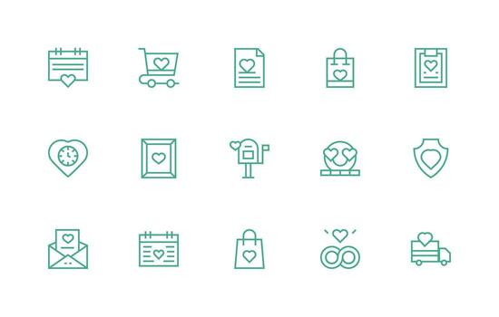 Regular Line Icons from Cherished Set with 15 Vectors Minimal Icon Set for Interface Projects